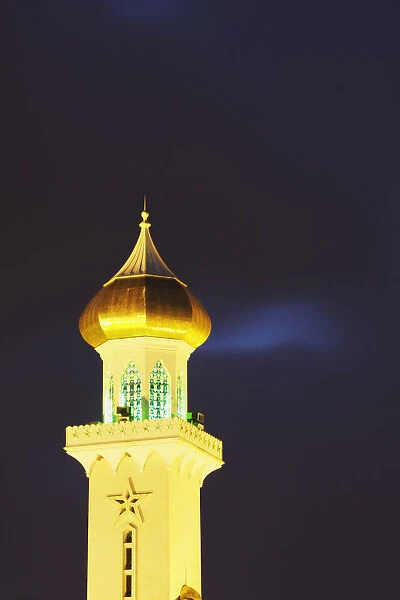 Omar Ali Saifuddien Mosque at dusk, Bandar Seri Begawan, Brunei Darussalam