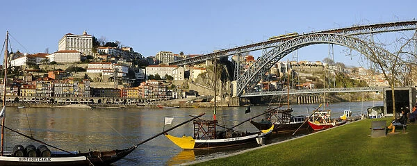 Oporto, capital of the Port wine, with the Douro river and Dom Luis bridge, Portugal