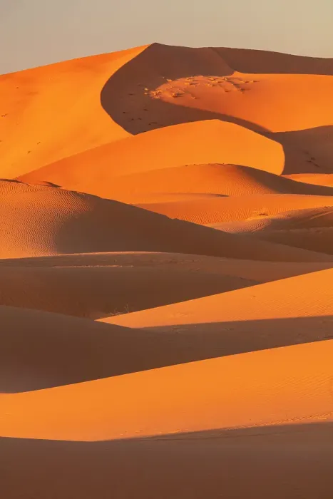 Framed Print : Orange sand dunes at sunset, Erg Chebbi, Sahara Desert, near Merzouga, Morocco Framed Print : Orange sand dunes at sunset, Erg Chebbi, Sahara Desert, near Merzouga, Morocco