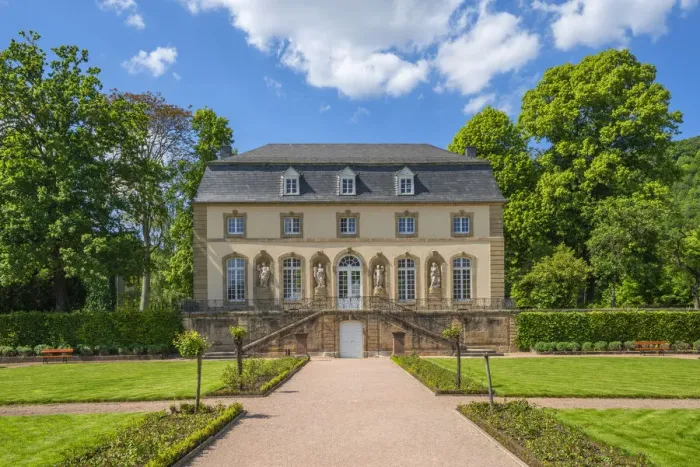 Framed Print : Orangery at the baroque garden of Echternach, Kanton Echternach, Luxembourg Framed Print : Orangery at the baroque garden of Echternach, Kanton Echternach, Luxembourg