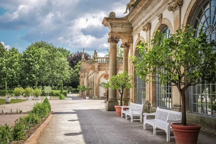 Framed Print : Orangery in the Weikersheim Castle Garden, Tauber Valley, Romantic Road, Baden-Wurttemberg, Germany Framed Print : Orangery in the Weikersheim Castle Garden, Tauber Valley, Romantic Road, Baden-Wurttemberg, Germany