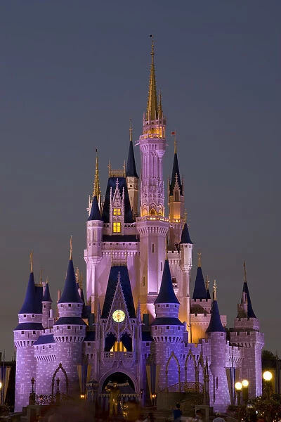 Orlando, Florida, USA. The Magic Castle at Disneys Magic Kingdom