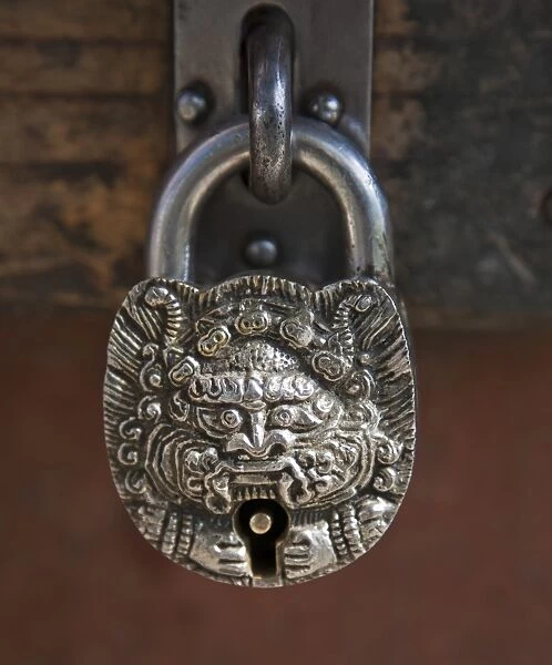 An ornate Bhutanese padlock
