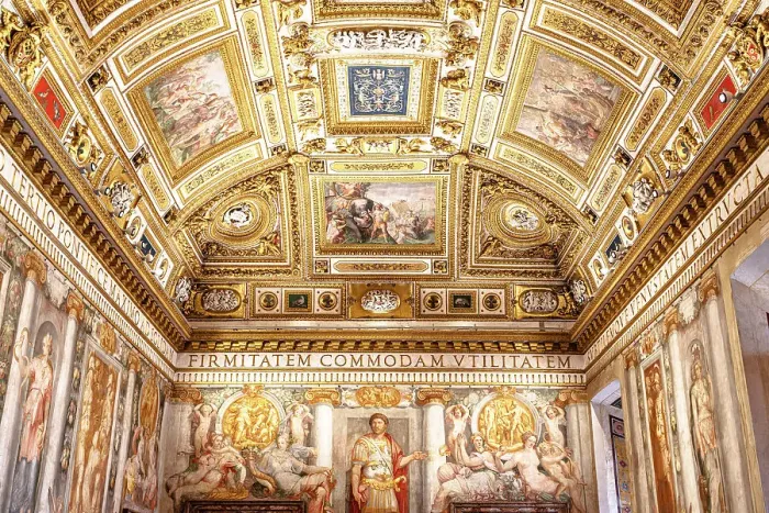 Framed Print : Ornate ceiling and frescoes, Castel Sant Angelo, Rome, Lazio, Italy
