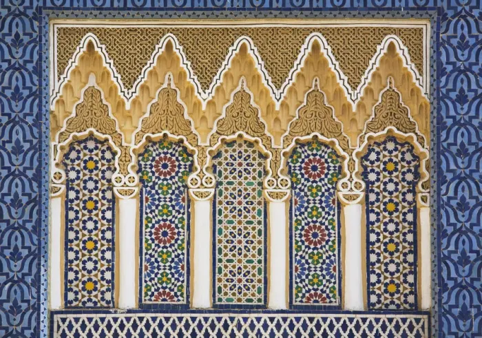 Framed Print : Ornate detail with coloured tiles, Royal Palace, Fez-el-Jedid, Fez (Fes), Morocco Framed Print : Ornate detail with coloured tiles, Royal Palace, Fez-el-Jedid, Fez (Fes), Morocco