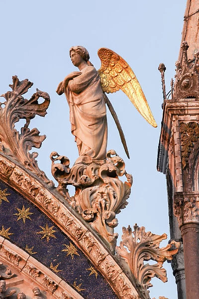 Ornate details on on Basilica di San Marco, Venice, Veneto, Italy