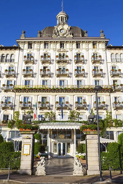 The ornate facade of Grand Hotel des Iles Borromees, Stresa, Lake Maggiore, Borromean