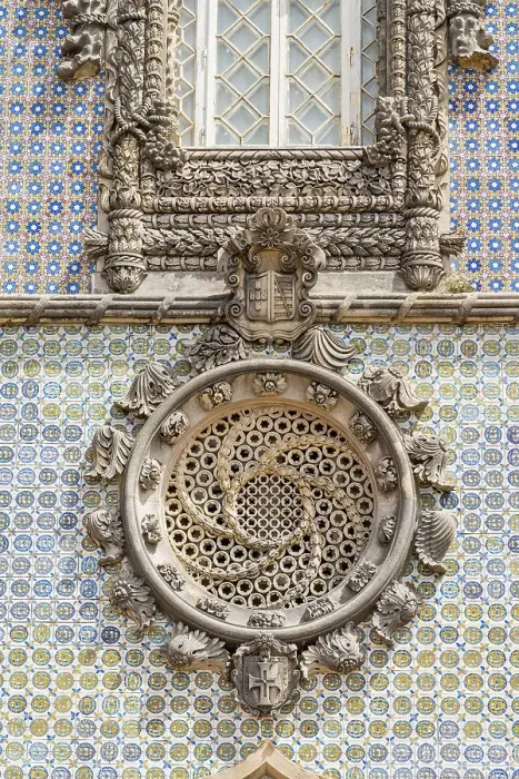 Framed Print : Ornate facade on The National Palace of Pena, Sintra, Portugal, Europe Framed Print : Ornate facade on The National Palace of Pena, Sintra, Portugal, Europe