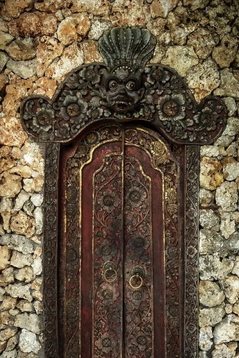 Framed Print : Ornately decorated door, Bali, Indonesia Framed Print : Ornately decorated door, Bali, Indonesia