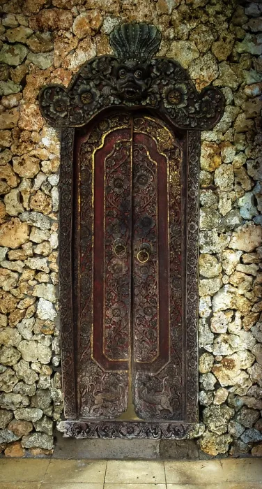 Framed Print : Ornately decorated door, Bali, Indonesia Framed Print : Ornately decorated door, Bali, Indonesia