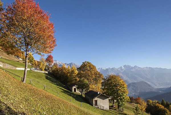 Orobie alps, autumn a La Corte, Gerola valley, Lombardy, Italy