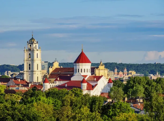 Framed Print : Orthodox Cathedral of the Theotokos and Church of St. Johns, Old Town, Vilnius, Lithuania