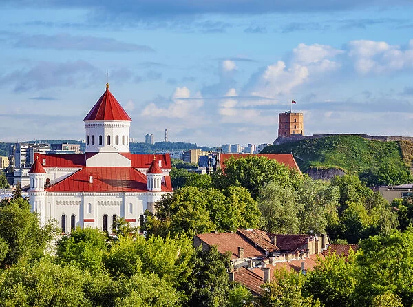 Orthodox Cathedral of the Theotokos and Gediminas Tower, Old Town, Vilnius, Lithuania