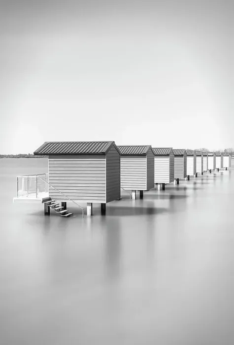 Framed Print : Osea beach huts, Maldon, Essex, England Framed Print : Osea beach huts, Maldon, Essex, England
