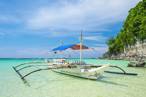 Otrigger bangka boat at Diniwid Beach, Boracay Island, Aklan Province, Western Visayas