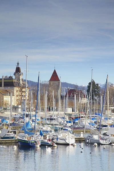 Ouchy harbour, Lausanne, Vaud, Switzerland