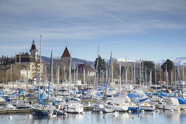 Ouchy harbour, Lausanne, Vaud, Switzerland