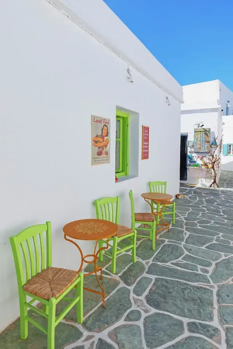 Framed Print : Outdoor cafe, Chora, Folegandros Island, Cyclades Islands, Greece Framed Print : Outdoor cafe, Chora, Folegandros Island, Cyclades Islands, Greece