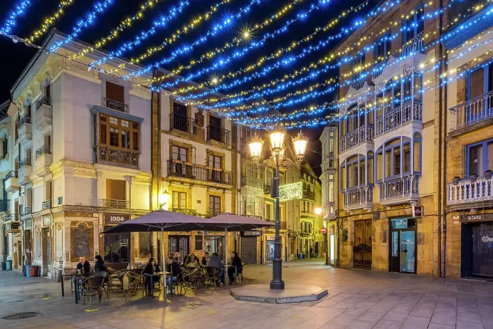 Framed Print : Outdoor cafe in the old town, Oviedo, Asturias, Spain Framed Print : Outdoor cafe in the old town, Oviedo, Asturias, Spain