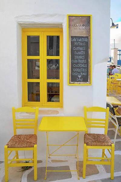 Outdoor restaurant, Chora, Serifos Island, Cyclades Islands, Greece
