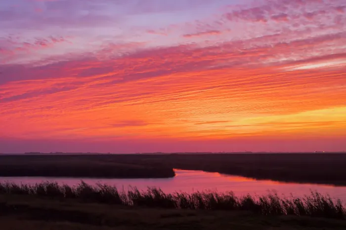 Framed Print : Overlooking the Llano Grande River at sunrise, Llano Grande RV Resort, Mercedes, Texas, USA