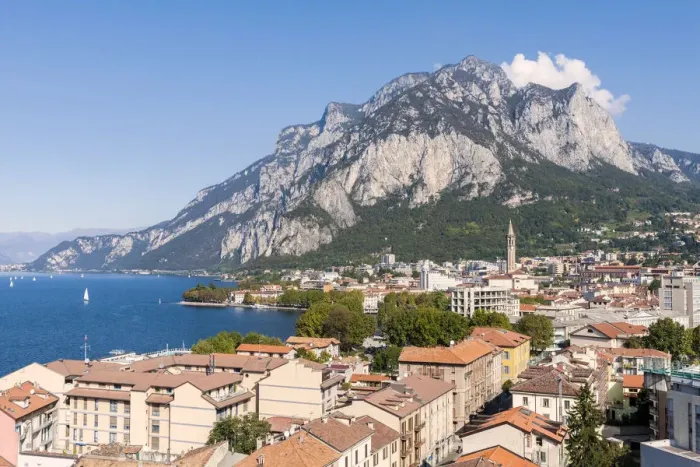 Framed Print : Overview of Lecco with San Martino mount in the background, Lecco, Lecco province Framed Print : Overview of Lecco with San Martino mount in the background, Lecco, Lecco province