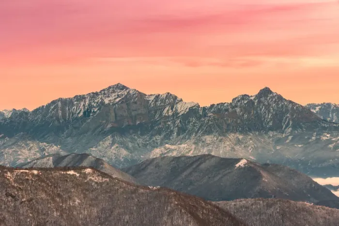 Framed Print : Overviewed of Grigna settentrionale and Grigna meridionale peaks from Bollettone Mount
