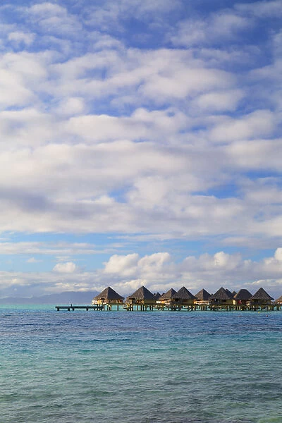 Overwater bungalows of Intercontinental Bora Bora Le Moana Resort, Bora Bora, Society