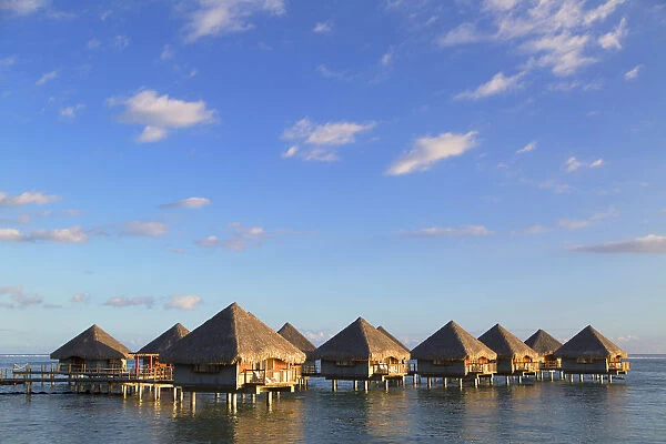 Overwater bungalows at Le Meridien Tahiti Hotel, Pape ete, Tahiti, French Polynesia