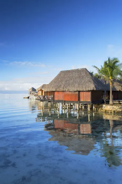 Framed Print : Overwater bungalows of Sofitel Hotel, Bora Bora, Society Islands, French Polynesia (PR)