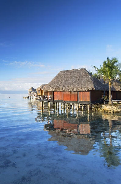 Overwater bungalows of Sofitel Hotel, Bora Bora, Society Islands, French Polynesia (PR)