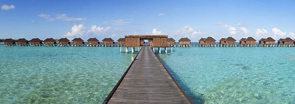 Overwater villas at Olhuveli Beach and Spa Resort, South Male Atoll, Kaafu Atoll