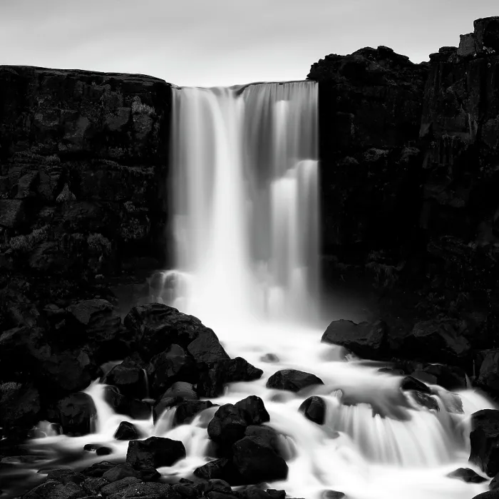 Framed Print : Oxarafoss waterfall, Thingvellir National Park, Iceland Framed Print : Oxarafoss waterfall, Thingvellir National Park, Iceland