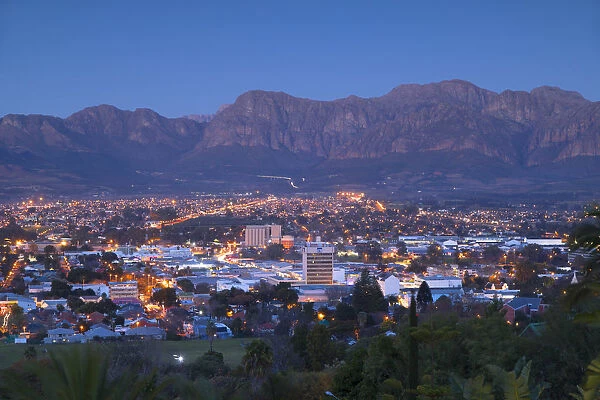 Paarl at dusk, Western Cape, South Africa