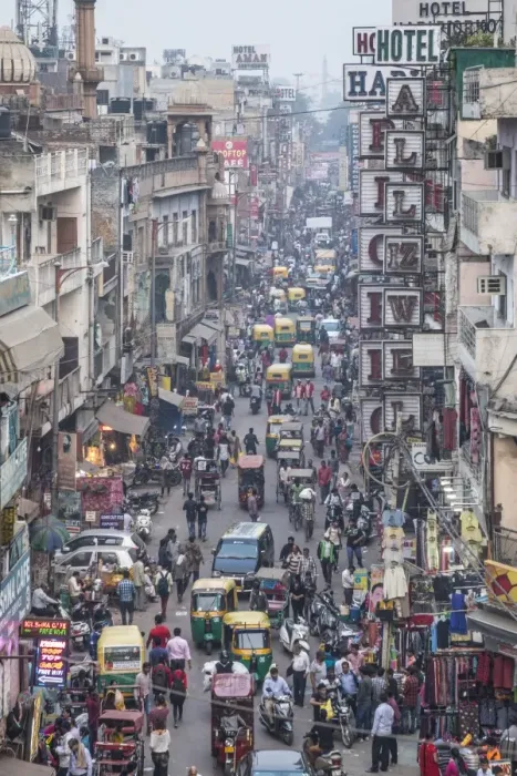 Framed Print : Paharganj area of New Delhi, India