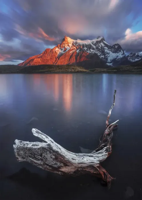 Framed Print : Paine Grande at sunrise in autumn, Patagonia, Chile Framed Print : Paine Grande at sunrise in autumn, Patagonia, Chile