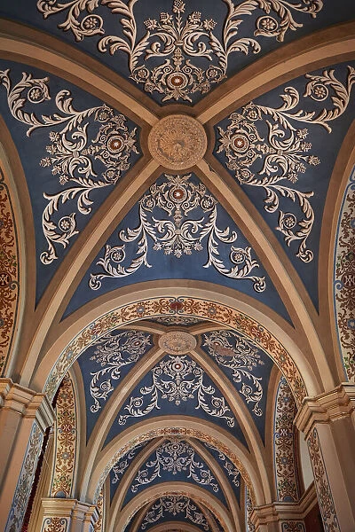 Painted ceiling roofs inside the 'Nuestra Senora de la Candelaria de la Vina' church, Salta Historical Cask, Argentina