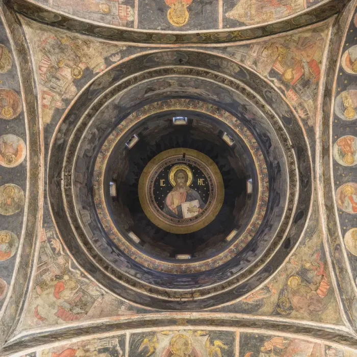 Framed Print : The painted ceiling of Stavropoleos Monastery and Church, Bucharest, Romania Framed Print : The painted ceiling of Stavropoleos Monastery and Church, Bucharest, Romania