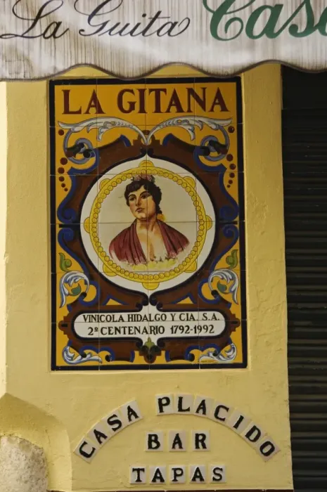 Framed Print : Painted ceramic mural at the entrance to a tapas bar Framed Print : Painted ceramic mural at the entrance to a tapas bar