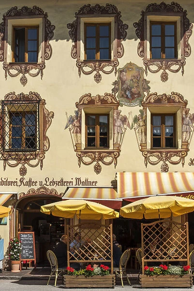 Painted facade of a building in St. Wolfgang im Salzkammergut, Upper Austria, Austria