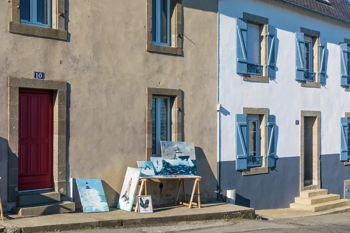 Framed Print : Painter's studio in the old town of Camaret-sur-Mer, Finistere, Brittany, France