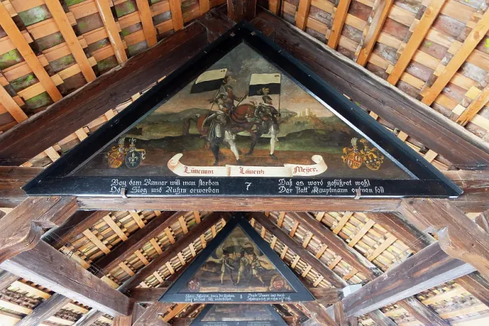 Framed Print : Paintings on ceiling of Chapel Bridge, Lucerne, Switzerland Framed Print : Paintings on ceiling of Chapel Bridge, Lucerne, Switzerland