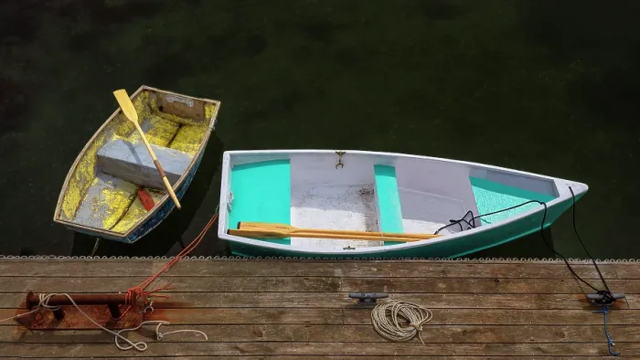 Framed Print : Pair of rowboats at rest, Port Clyde, Maine, USA Framed Print : Pair of rowboats at rest, Port Clyde, Maine, USA