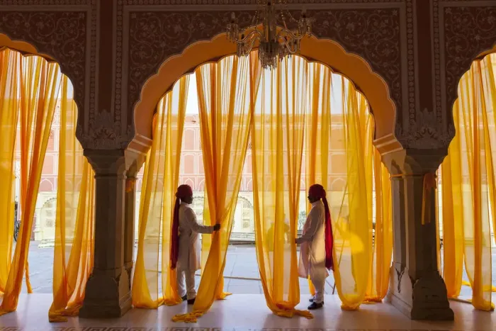 Framed Print : Palace attendents, Chandra Mahal (City Palace), Jaipur, Rajasthan, India Framed Print : Palace attendents, Chandra Mahal (City Palace), Jaipur, Rajasthan, India