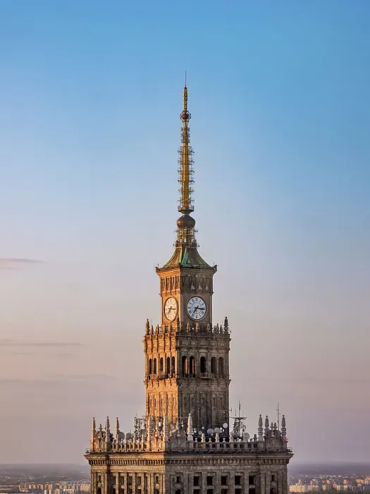 Framed Print : Palace of Culture and Science at sunset, detailed view, Warsaw, Masovian Voivodeship, Poland