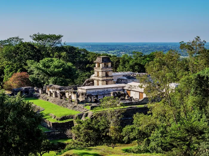 Framed Print : The Palace, elevated view, Palenque Archaeological Site, Palenque, Chiapas State, Mexico Framed Print : The Palace, elevated view, Palenque Archaeological Site, Palenque, Chiapas State, Mexico