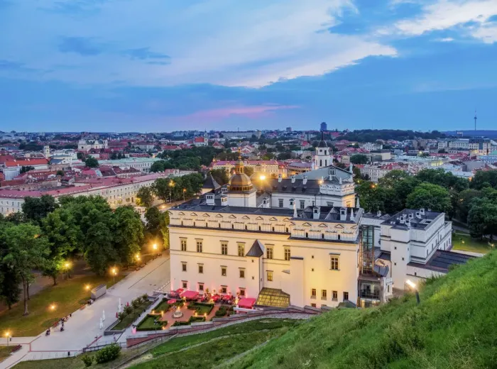 Framed Print : Palace of the Grand Dukes at dusk, elevated view, Vilnius, Lithuania Framed Print : Palace of the Grand Dukes at dusk, elevated view, Vilnius, Lithuania