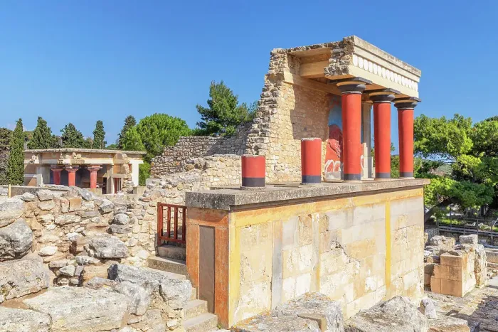 Framed Print : Palace of Minos, restored north entrance, ancient city of Knossos, Iraklion, Crete, Greece Framed Print : Palace of Minos, restored north entrance, ancient city of Knossos, Iraklion, Crete, Greece