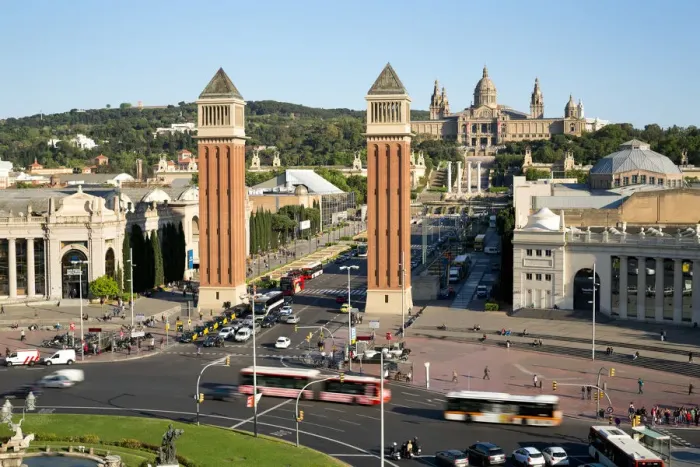 Framed Print : Palace Nationale, Place Espanya, Barcelona, Catalunya, Spain - Time lapse Framed Print : Palace Nationale, Place Espanya, Barcelona, Catalunya, Spain - Time lapse
