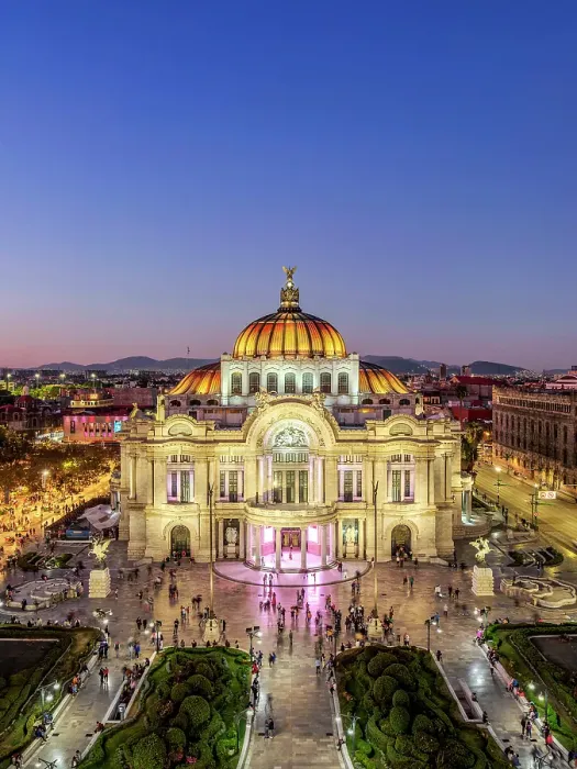 Framed Print : Palacio de Bellas Artes at dusk, elevated view, Mexico City, Mexico Framed Print : Palacio de Bellas Artes at dusk, elevated view, Mexico City, Mexico